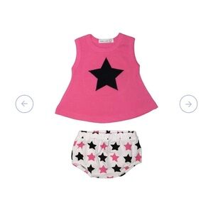 Little Mish 2 Piece Baby Swing Diaper Set, Checkered Star Size 3M AND White Hat